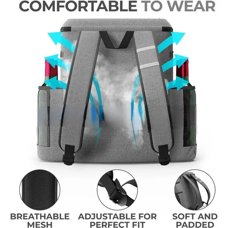 Large Capacity Waterproof Picnic Backpack - Grey