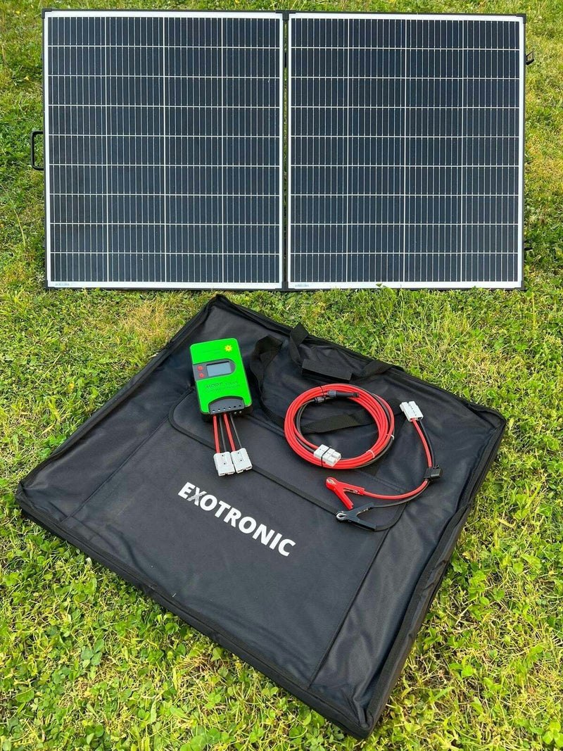 Exotronic 24V 200W Portable Folding Solar Panel + 20A Bluetooth MPPT Solar Controller