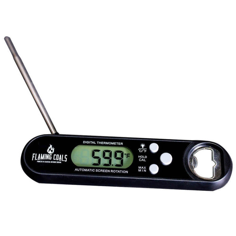 Flaming Coals Digital Instant Read BBQ Thermometer with 240 Deg Rotation Probe