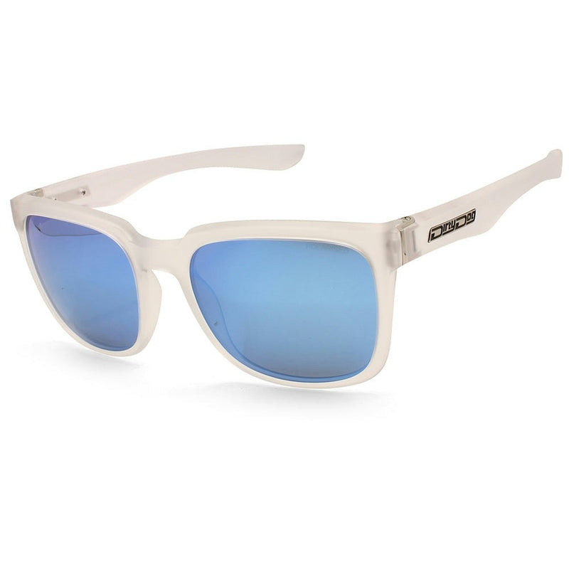 Dirty Dog Blade Satin Clear/Ice Blue Mirror Polarised Unisex Sunglasses 53595