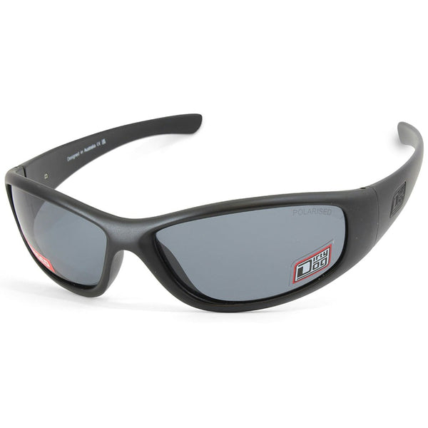 Dirty Dog Boofer Satin Black/Grey Polarised Men's Sports Sunglasses 53732