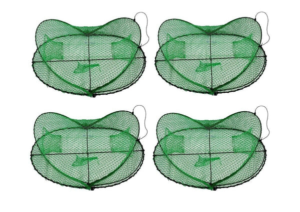 Seahorse Folding Opera House Trap With 90mm Rings- 4 Pack - Green Yabbie Nets