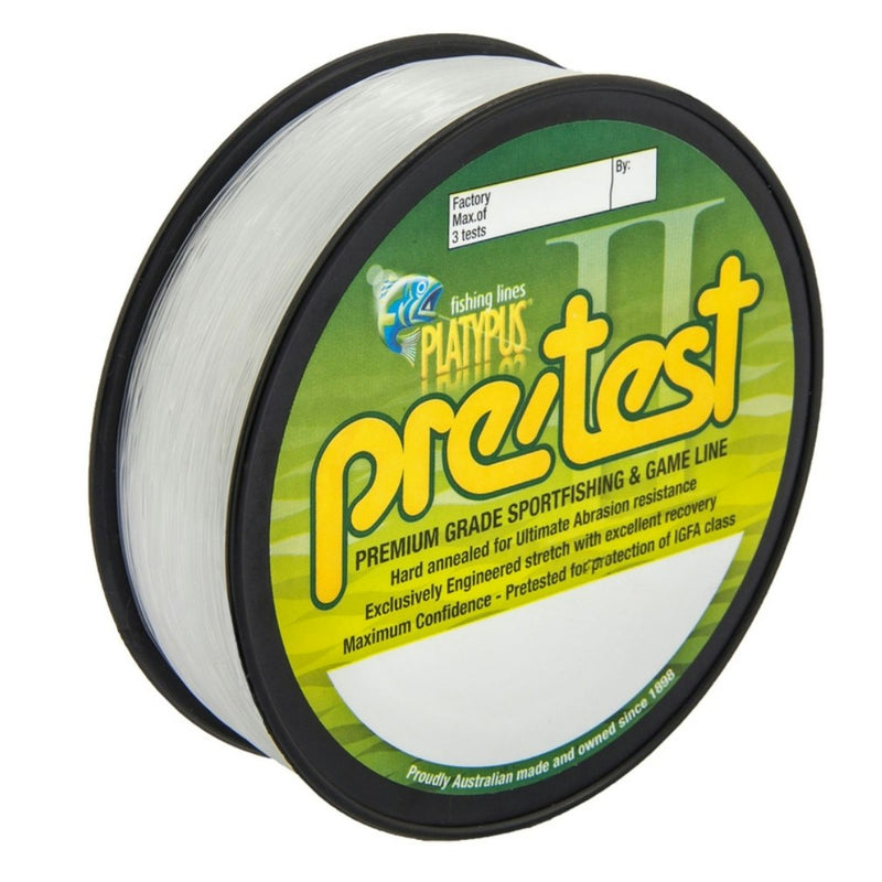 300m Spool of Clear Platypus Pre-Test Monofilament Fishing Line -IGFA Class Line