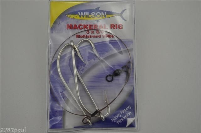 Wilson Mackerel Fishing Rig 3x8/0 Hook-Setup - 90lb Multi Strand Wire