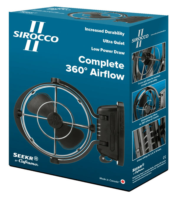 Genuine Caframo Sirocco II Fan 12/24V 3 Speed Black