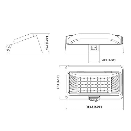 White Caravan RV 12V Porch or Tunnel Boot Light with Switch