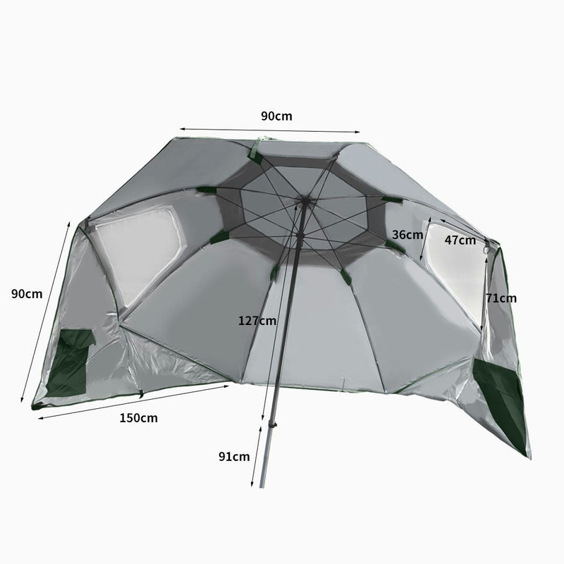 Mountview Beach Umbrella Outdoor Umbrellas Sun Shade Garden Shelter 2.33M Green