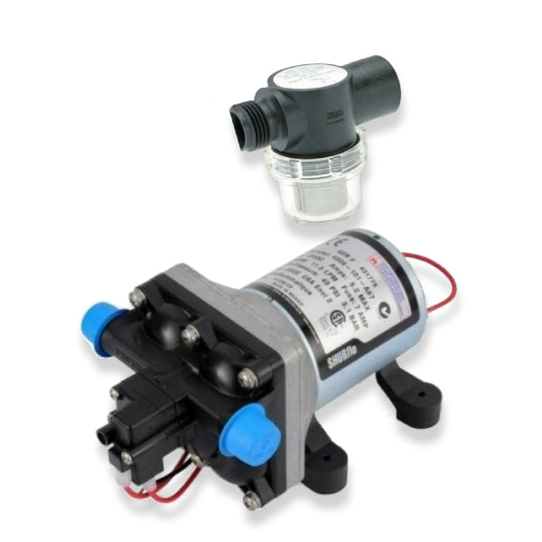 Genuine SHURflo 4009 12v Water Pump & Twist on Filter Pack