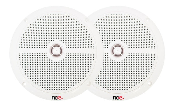 NCE 6.5-INCH WHITE SLIMLINE OUTDOOR SPEAKERS