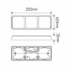 LED Autolamps 100BARRM Stop/Tail/Indicator 12-24 Volt, Blister