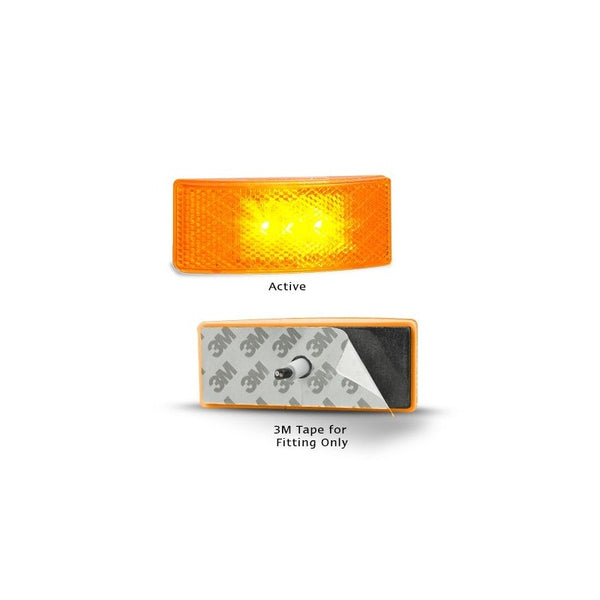 LED Autolamps EU38AMHD Side marker  with inbuilt reflector 3M Tape, 12-24V, Blister