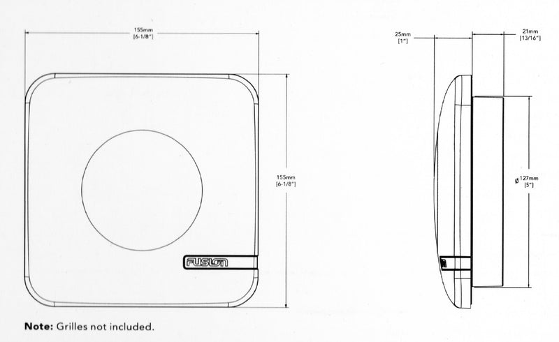 Fusion SM-F65OEM SM Series 6.5" 100W Classic Shallow Mount Marine Speaker (Pair)