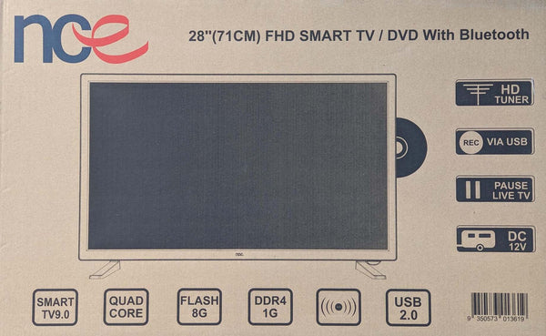 NCE 28″ Smart LED LCD TV/DVD Combo 12VDC (Bluetooth)