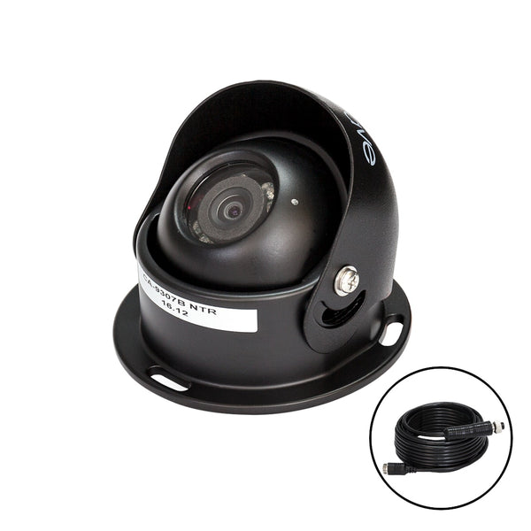 SafetyDave 45° Non-AHD Eyeball Camera (Black) With 15m Heavy Duty 3 in 1 Camera Cable