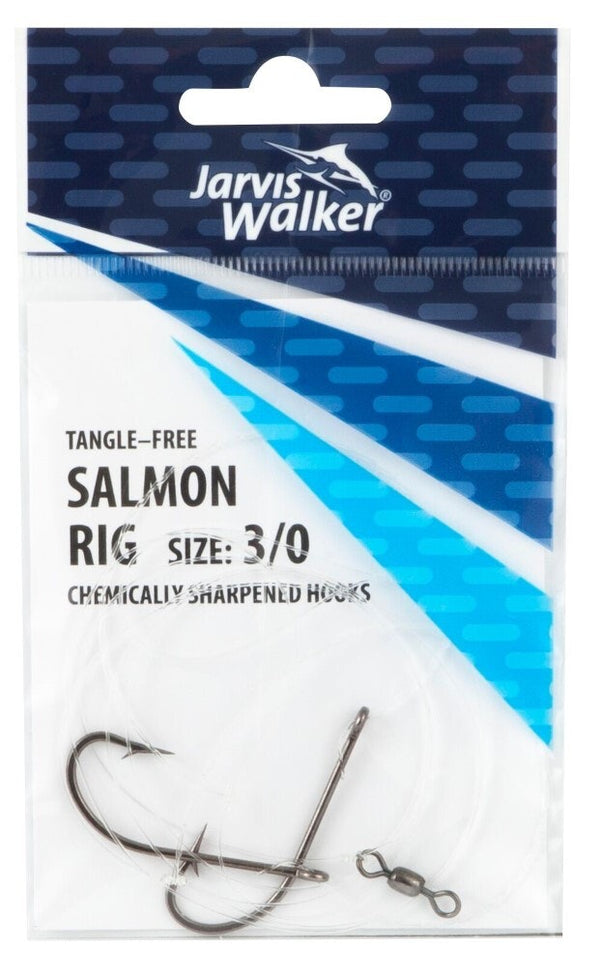 Jarvis Walker Size 3/0 Tangle Free Salmon Rig With Chemically Sharpened Hooks