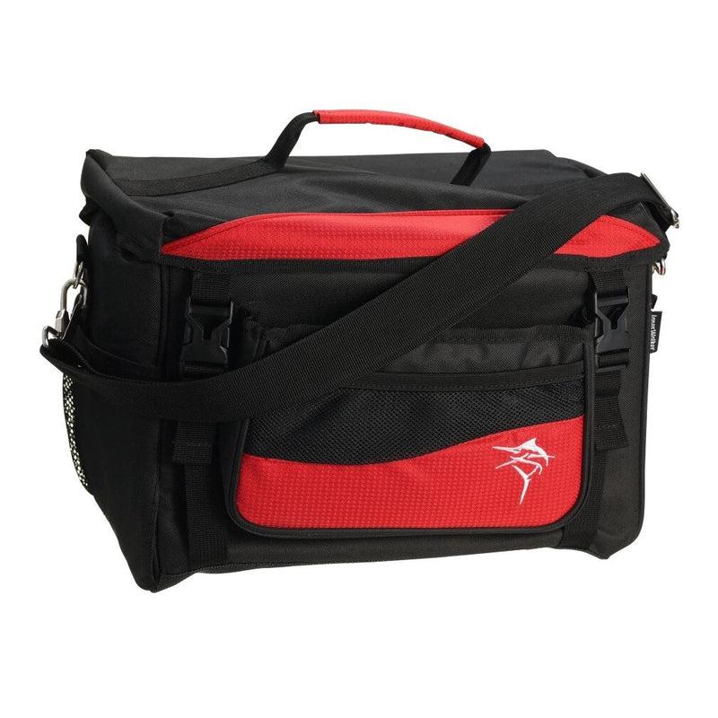 Black and Red Jarvis Walker Large Fishing Tackle Bag with 5 Lure Trays