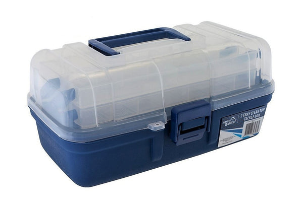 Jarvis Walker 2 Tray Clear Top Fishing Tackle Box - Tackle Storage Box -Tool Box
