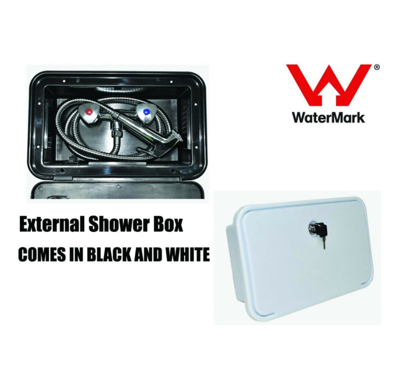 Coast to Coast Watermarked external shower box unit caravan--WHITE