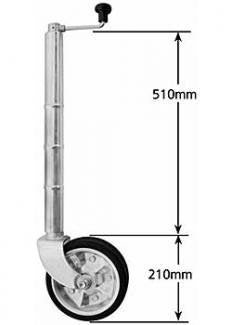Manutec 8" Medium Duty Jockey Wheel - Extra Height Clamp On Style No Clamp