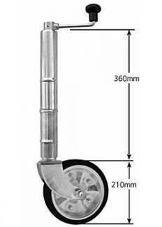 Manutec 8" Medium Duty Jockey Wheel Clamp On Style No Clamp