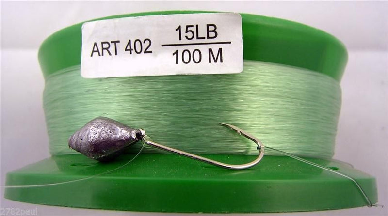 4 Inch Hand Caster Pre Rigged with 100m of 15lb Mono Fishing Line