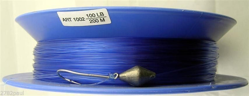 3 x 10 Inch Hand Casters Pre Rigged with 200m of 100lb Mono Fishing Line
