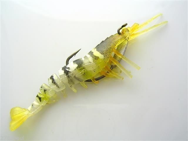 145mm Zerek Live Cherabin Pre Rigged Lumo Eyes Fishing Lure with Bonus Jig Head