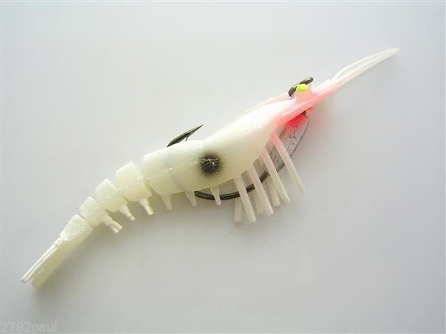 145mm Zerek Live Cherabin Pre Rigged Lumo Eyes Fishing Lure with Bonus Jig Head