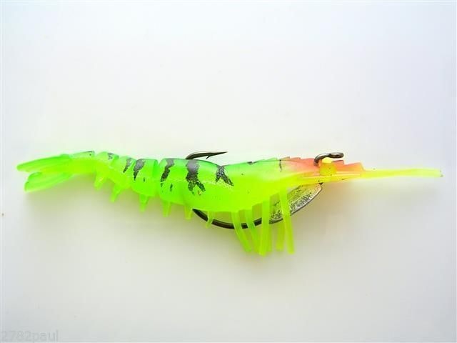 145mm Zerek Live Cherabin Pre Rigged Lumo Eyes Fishing Lure with Bonus Jig Head