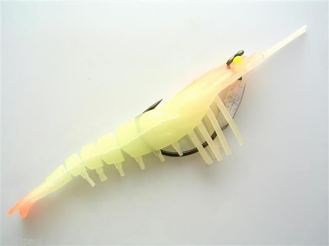 145mm Zerek Live Cherabin Pre Rigged Lumo Eyes Fishing Lure with Bonus Jig Head