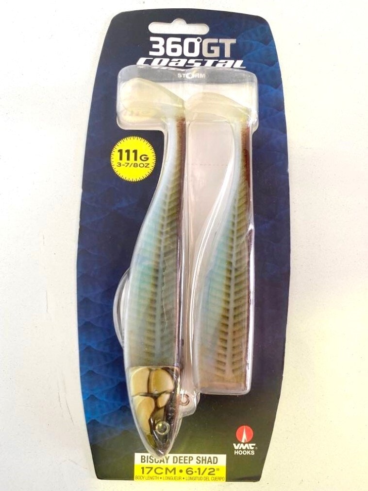 2 Pack of 17cm Storm Biscay Deep Shad Soft Body Fishing Lures - Sand Eel