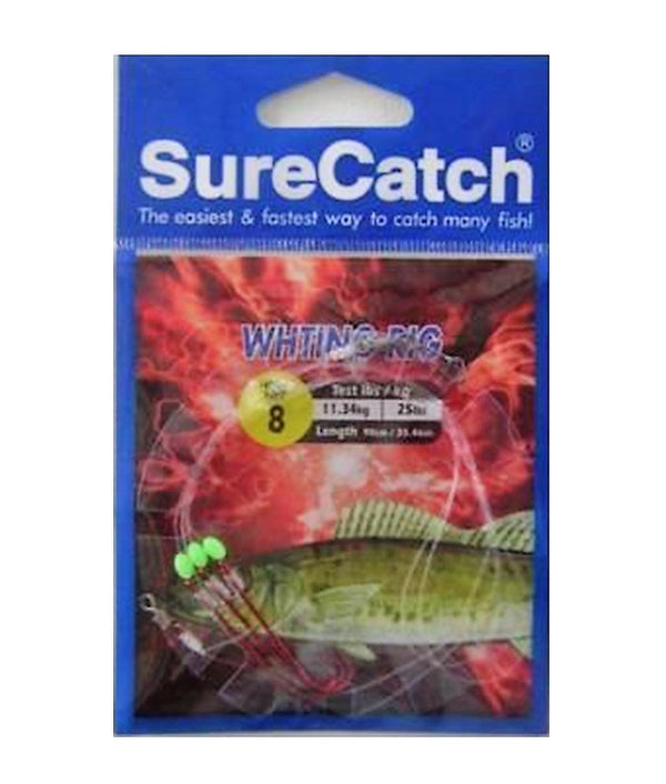 Surecatch Whiting Rig with Size 8 Chemically Sharpened Hooks and Lumo Beads