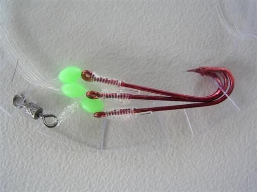 Surecatch Whiting Rig with Size 6 Chemically Sharpened Hooks and Lumo Beads