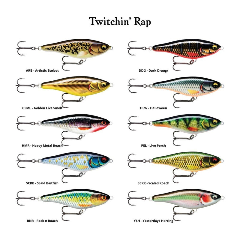 12cm Rapala Twitchin' Rap Slow Sinking Glidebait Fishing Lure