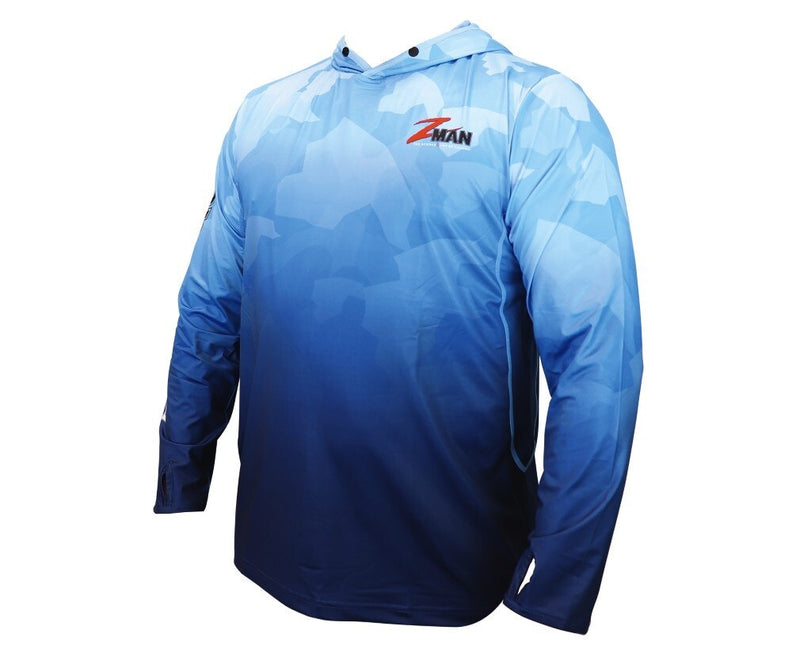 Zman Adults Hooded Long Sleeve Tournament Fishing Shirt - 50+ UV Protection