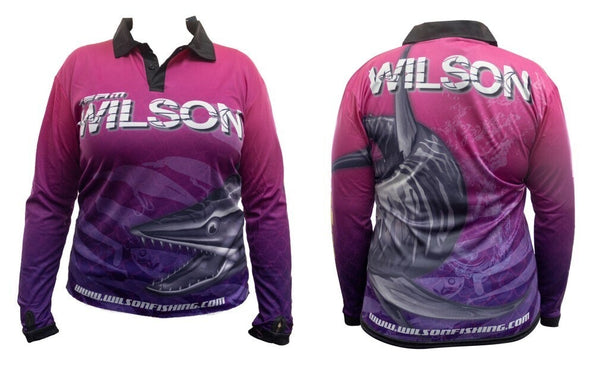Team Wilson Pink/Purple Tournament Long Sleeve Fishing Shirt - Fishing Jersey
