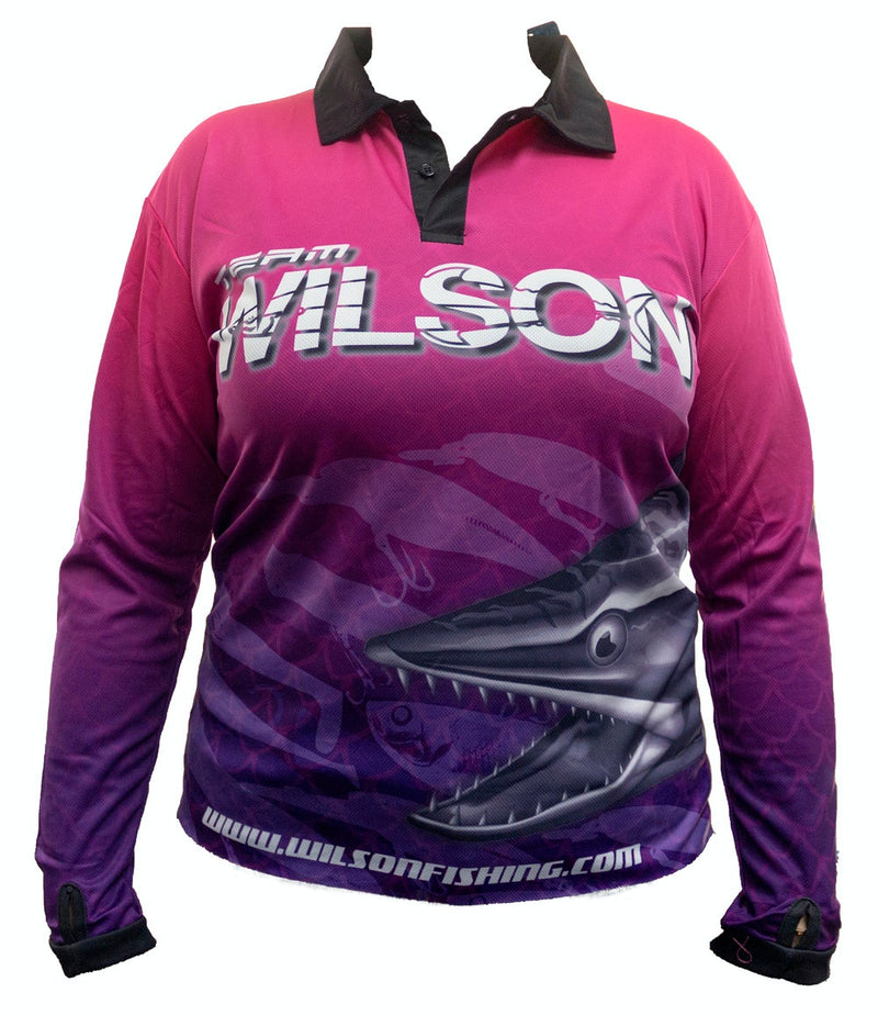 Team Wilson Pink/Purple Tournament Long Sleeve Fishing Shirt - Fishing Jersey